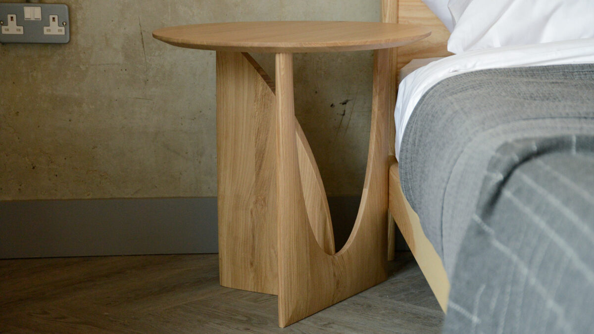 Geometric bedside table