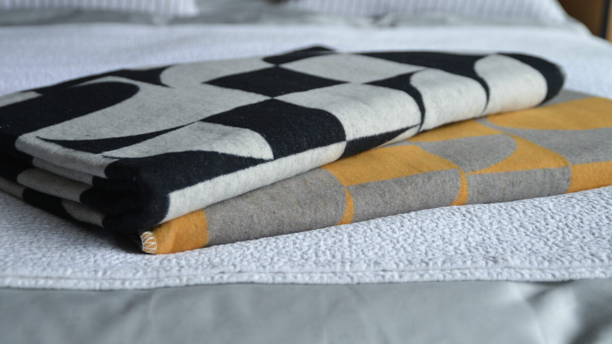 modern graphic pattern throws