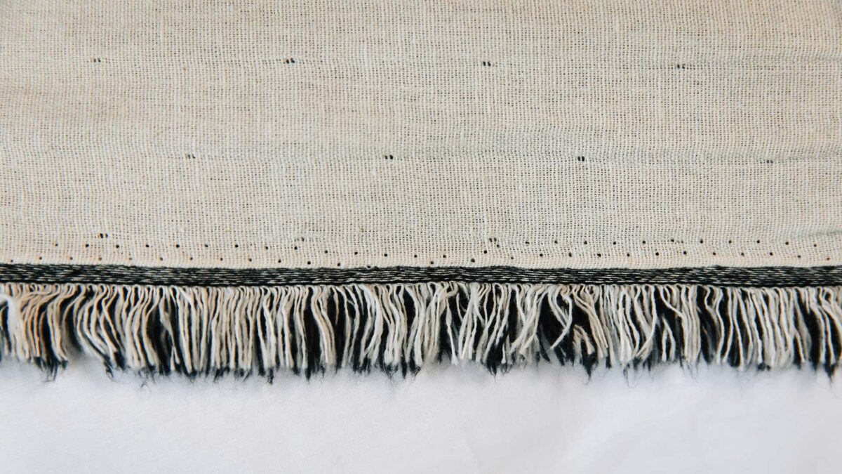 modern monochrome blanket in cotton