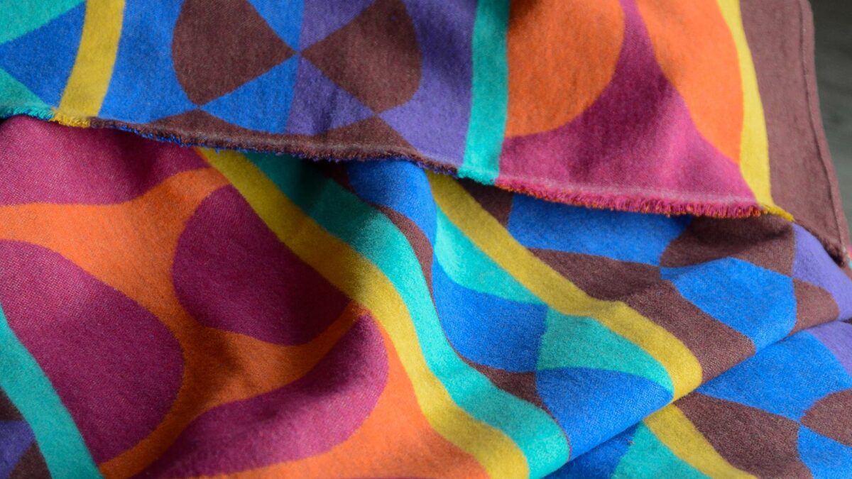 vibrant rainbow colours patterned soft cotton throw