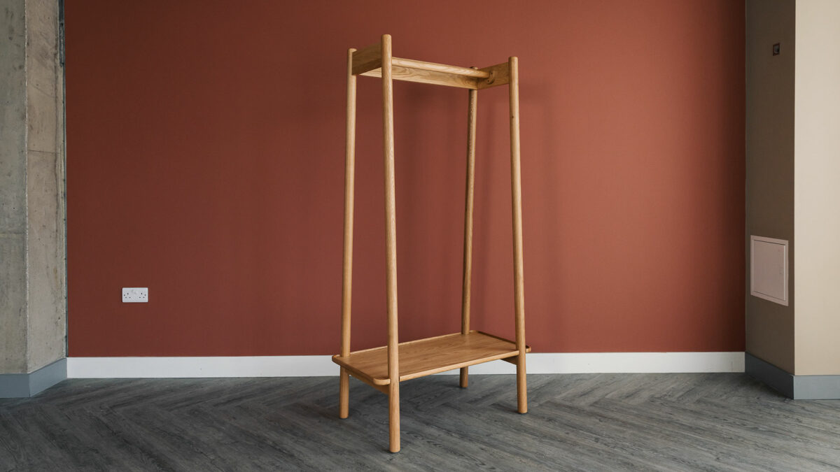 modern oak clothing rail