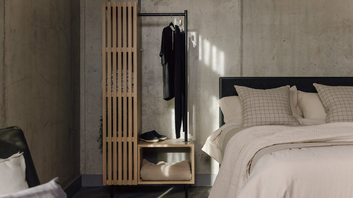 Modern Oak Open Wardrobe - Image 12