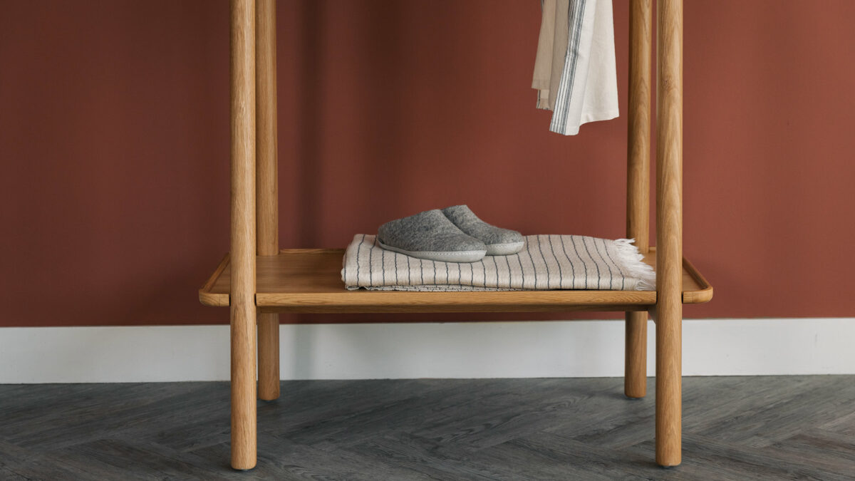 modern oak rail shelf