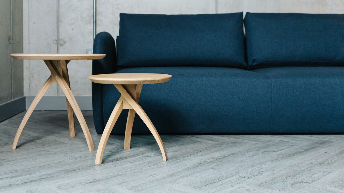modern oak side tables Twist 2 heights