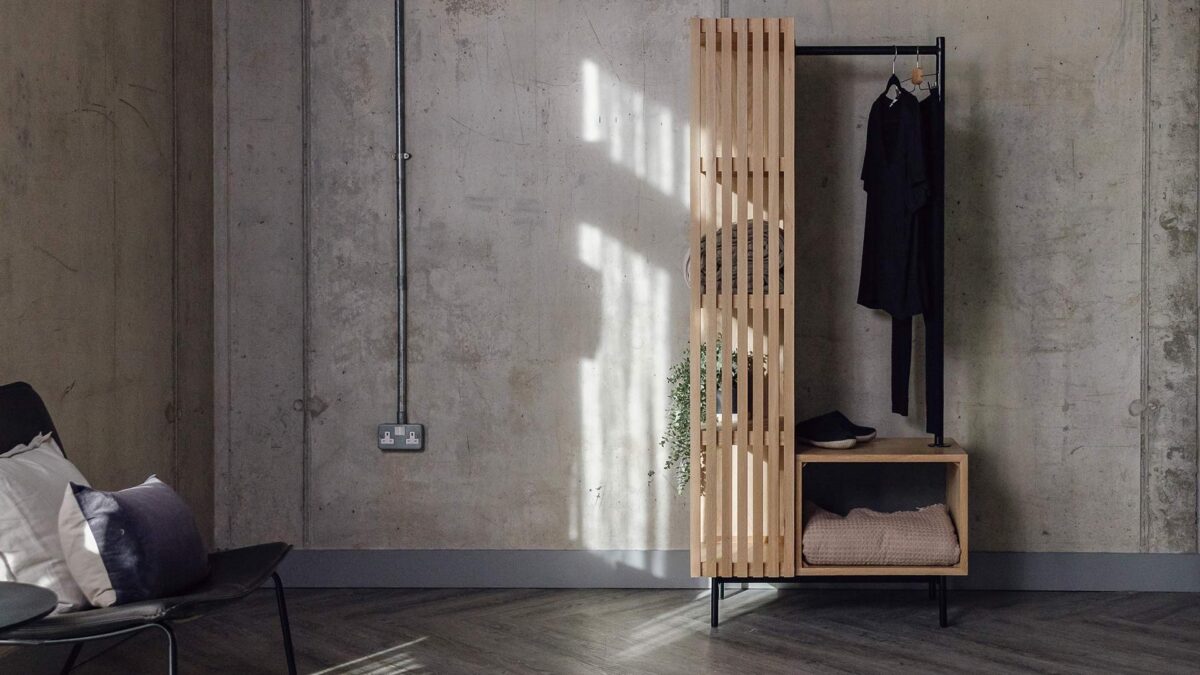 Modern Oak Open Wardrobe