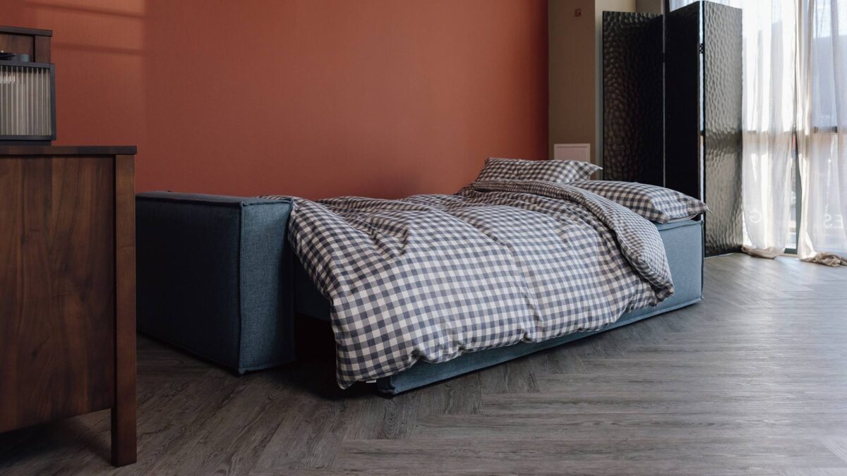 Modern Sofa Bed with Seam Detail - Image 10