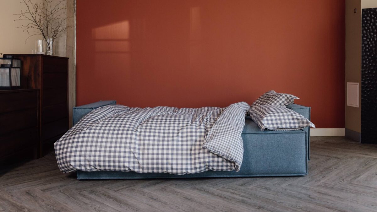 Modern Sofa Bed with Seam Detail - Image 11