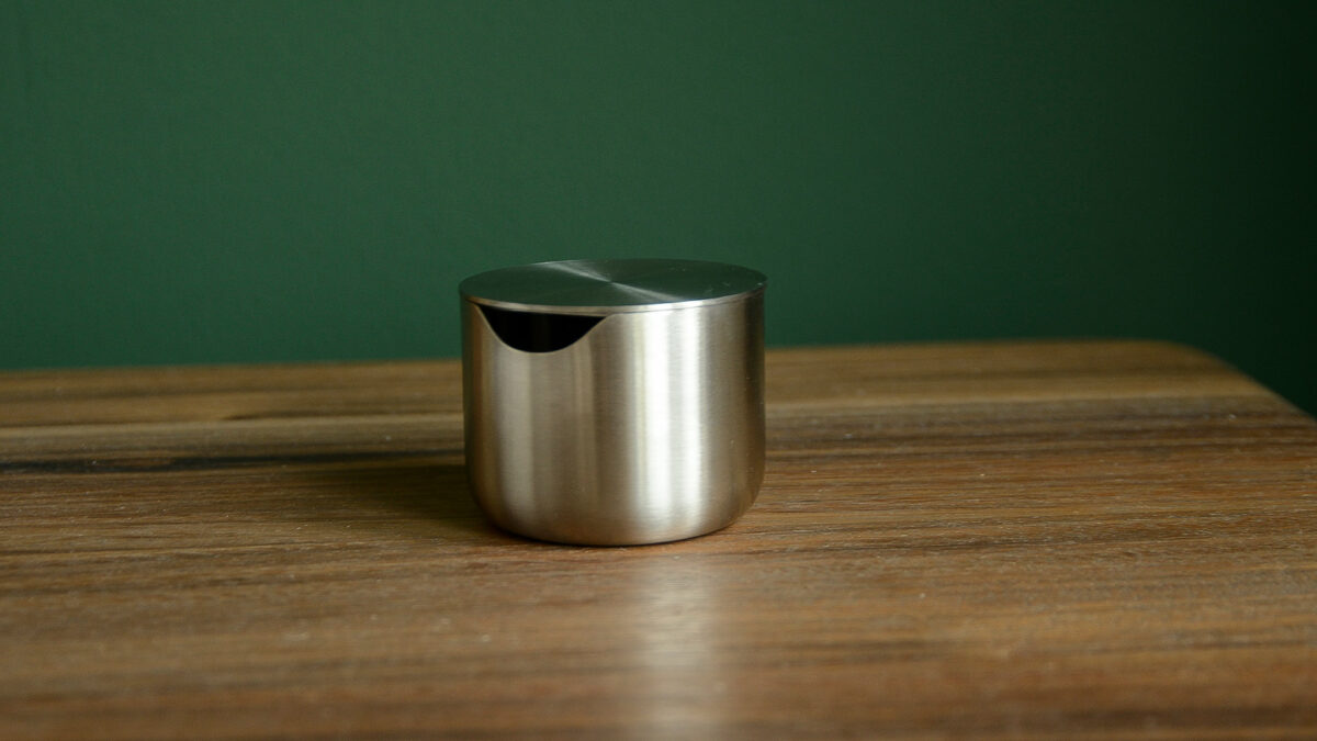 stainless steel sugar bowl with lid