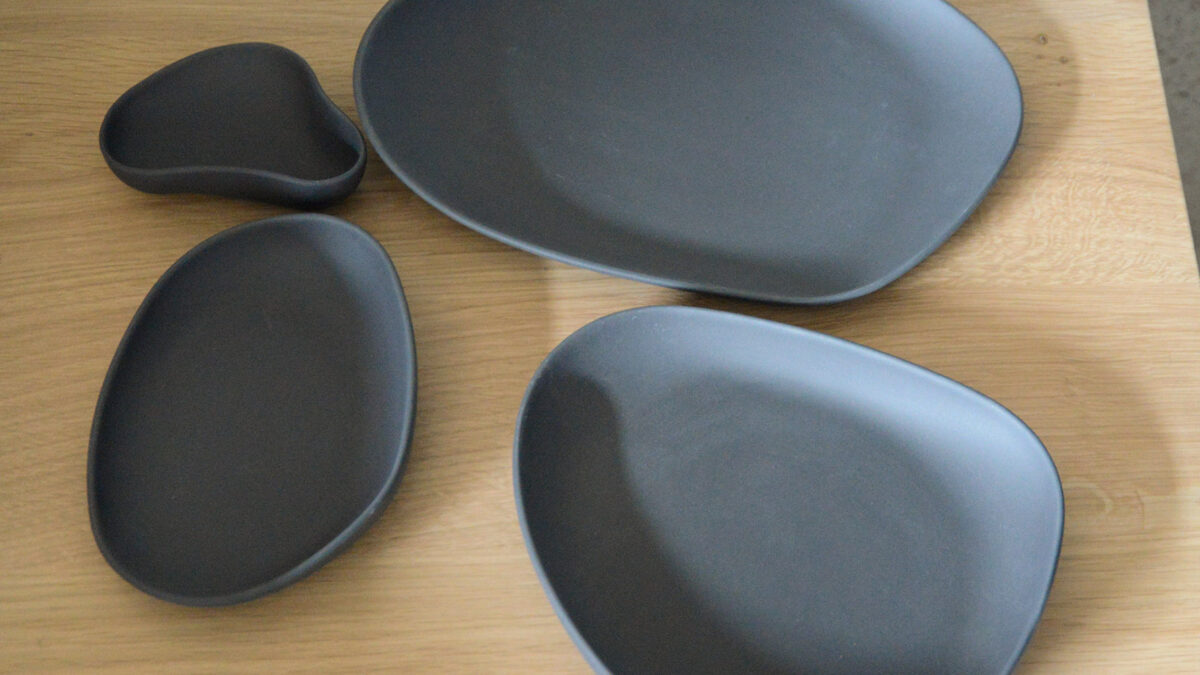 modern matt finish grey porcelain dishes set