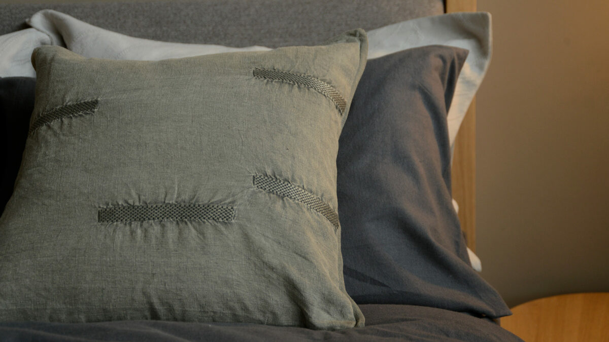 modern textured khaki cushion