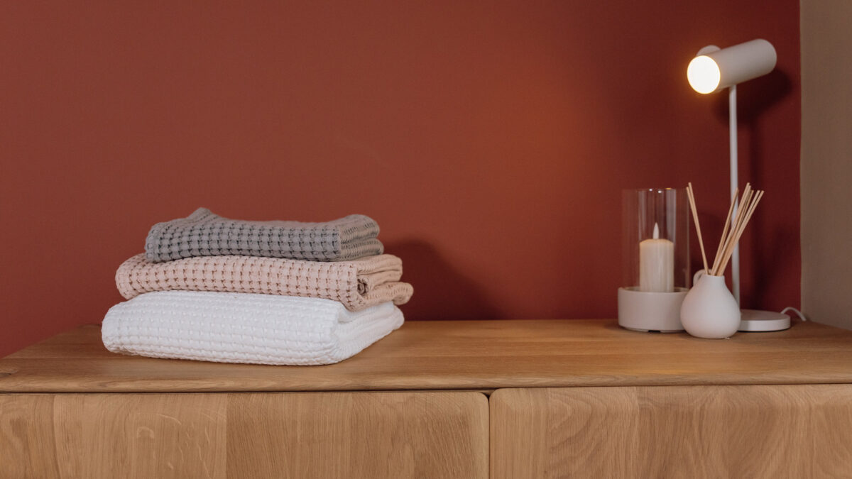 modern waffle towels