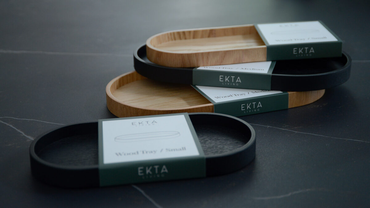 modern wood finish trays natural oak or black stained oak