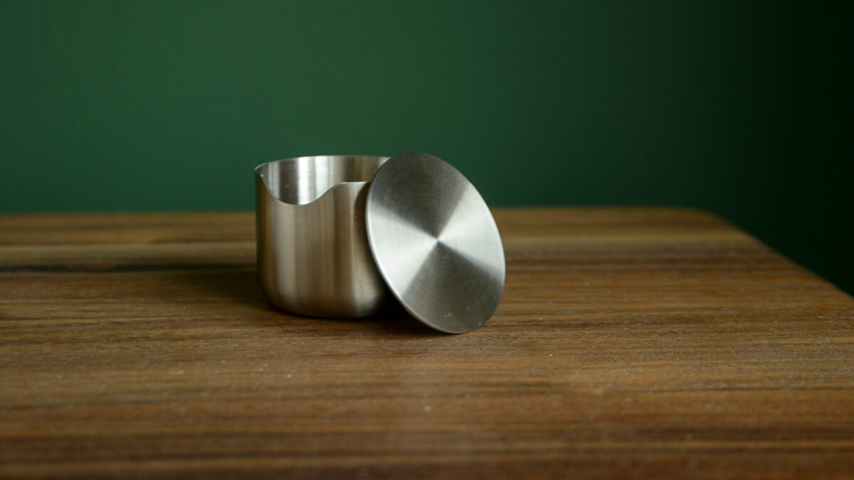 modernist sugar bowl stainless steel