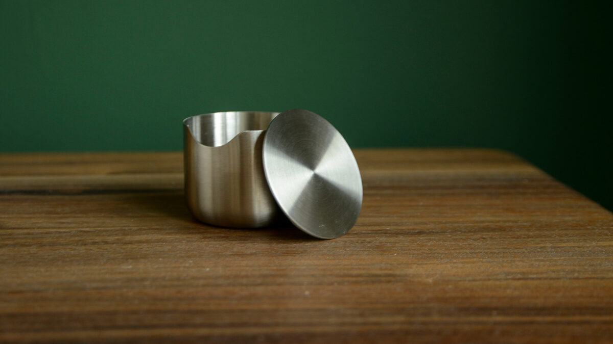 stainless steel sugar bowl with lid