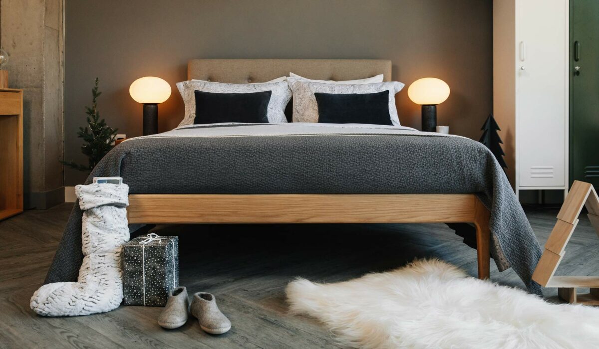 monochrome christmas look blooomsbury bed 1