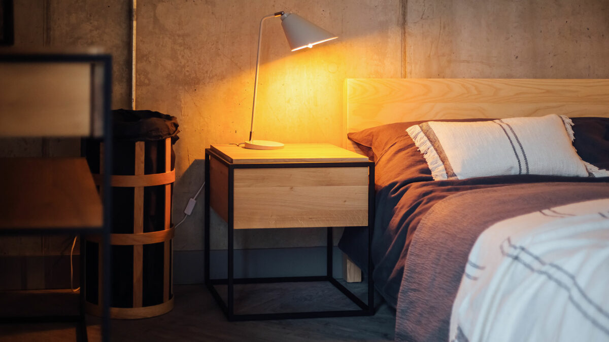 monolit bedside table oak and black