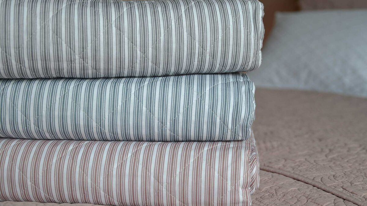 multi stripe cotton quilted blankets