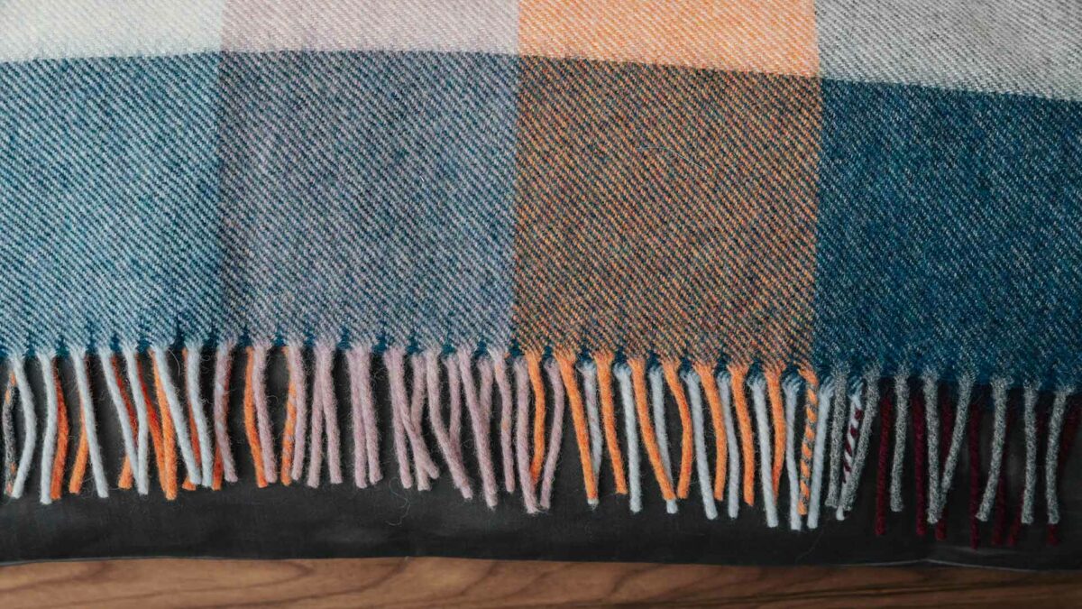 multicolour block patterned blanket