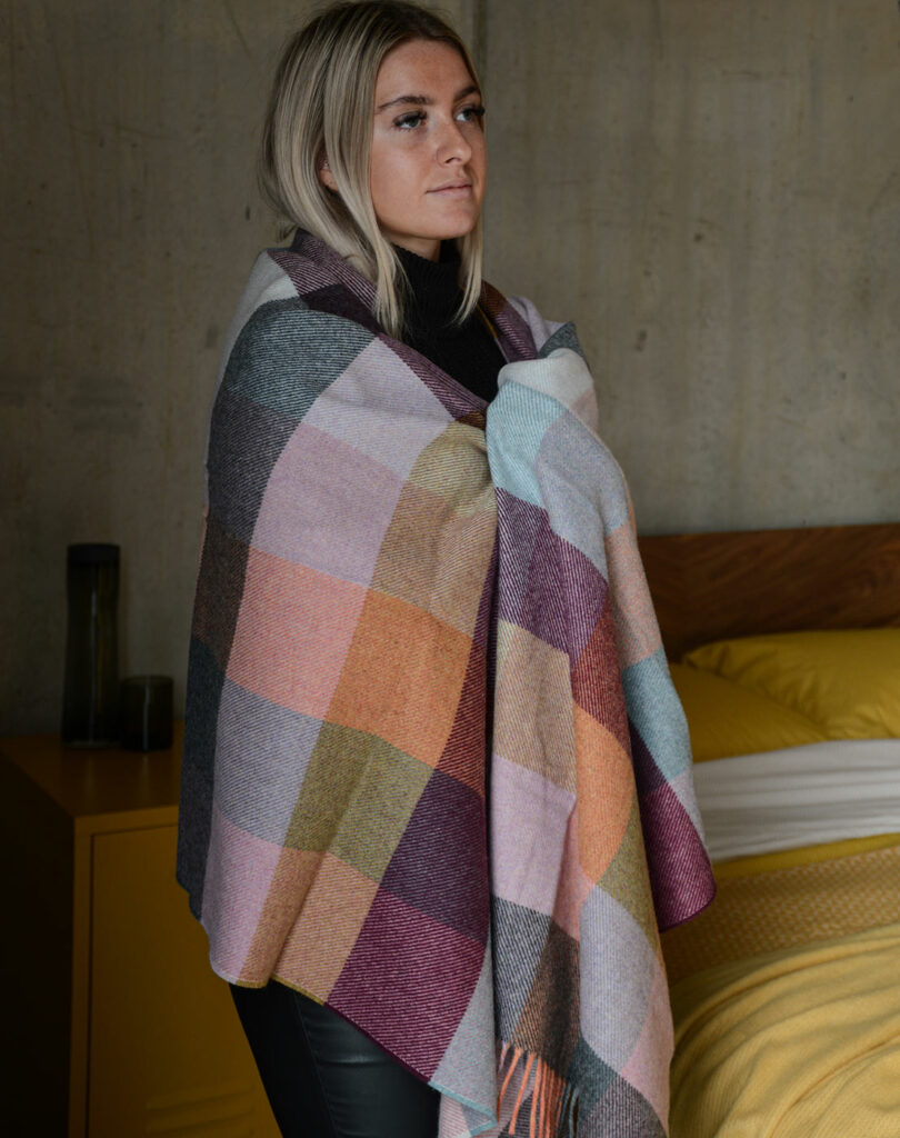 multicolour lambswool wrap
