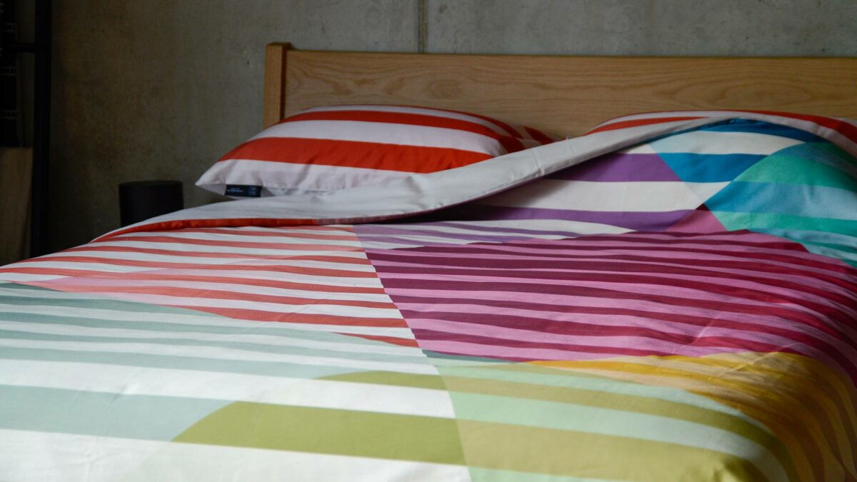 multicolour organic cotton duvet set