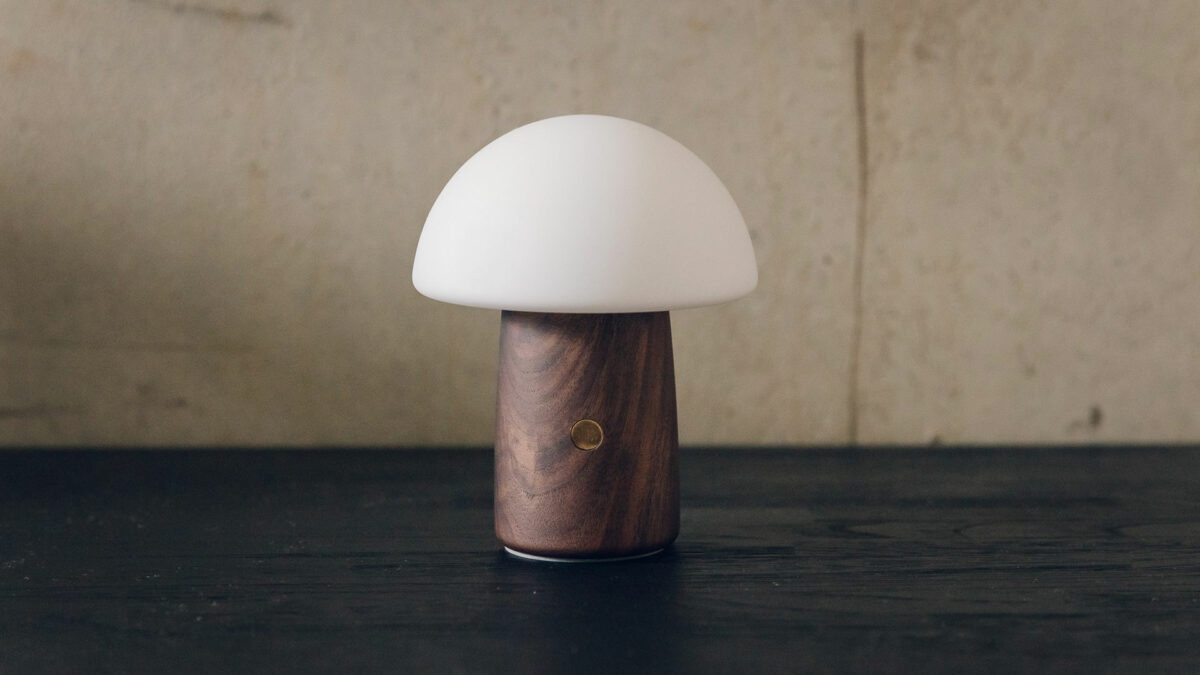 mushroom lamp walnut