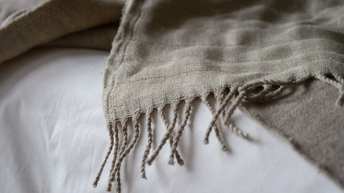 linen and wool throw