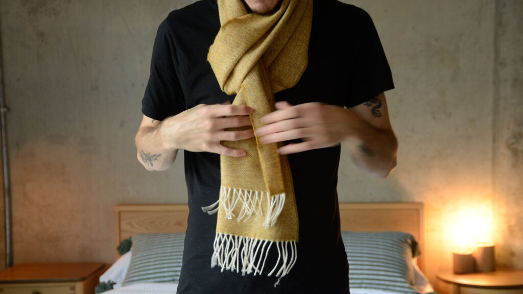 mustard colour merino scarf