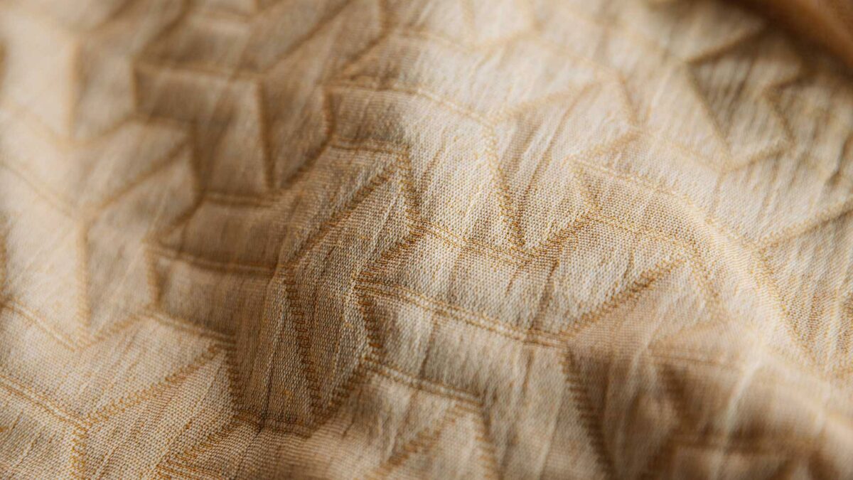 mustard gold geometric pattern bedspread