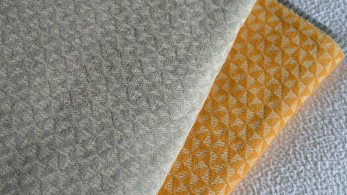 mustard or silver grey patterned bedspreads