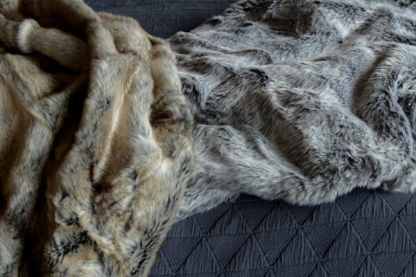 natural look faux fur throws elk silver fox