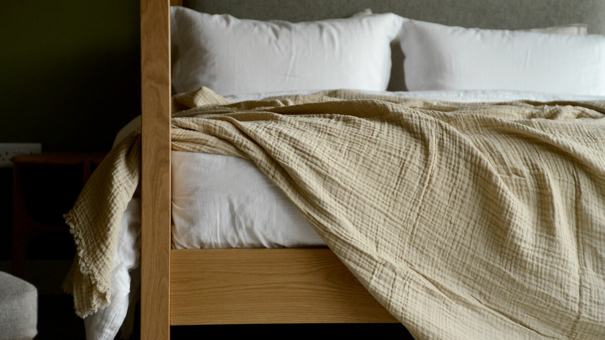 natural muslin bedspread