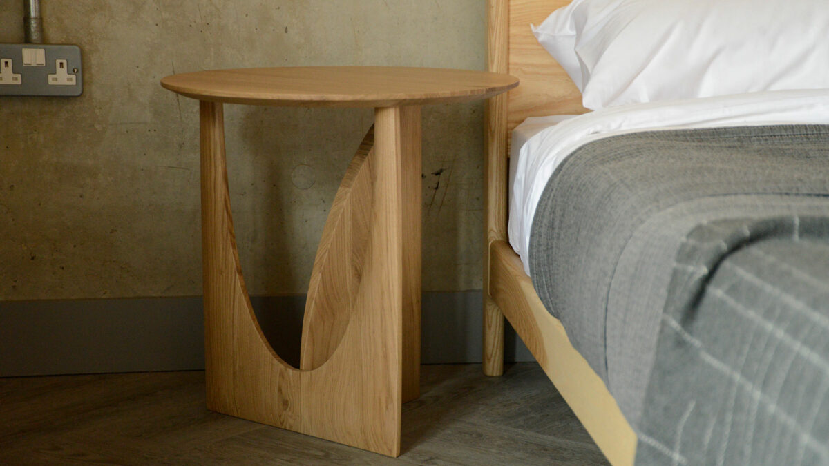 modern oak side table