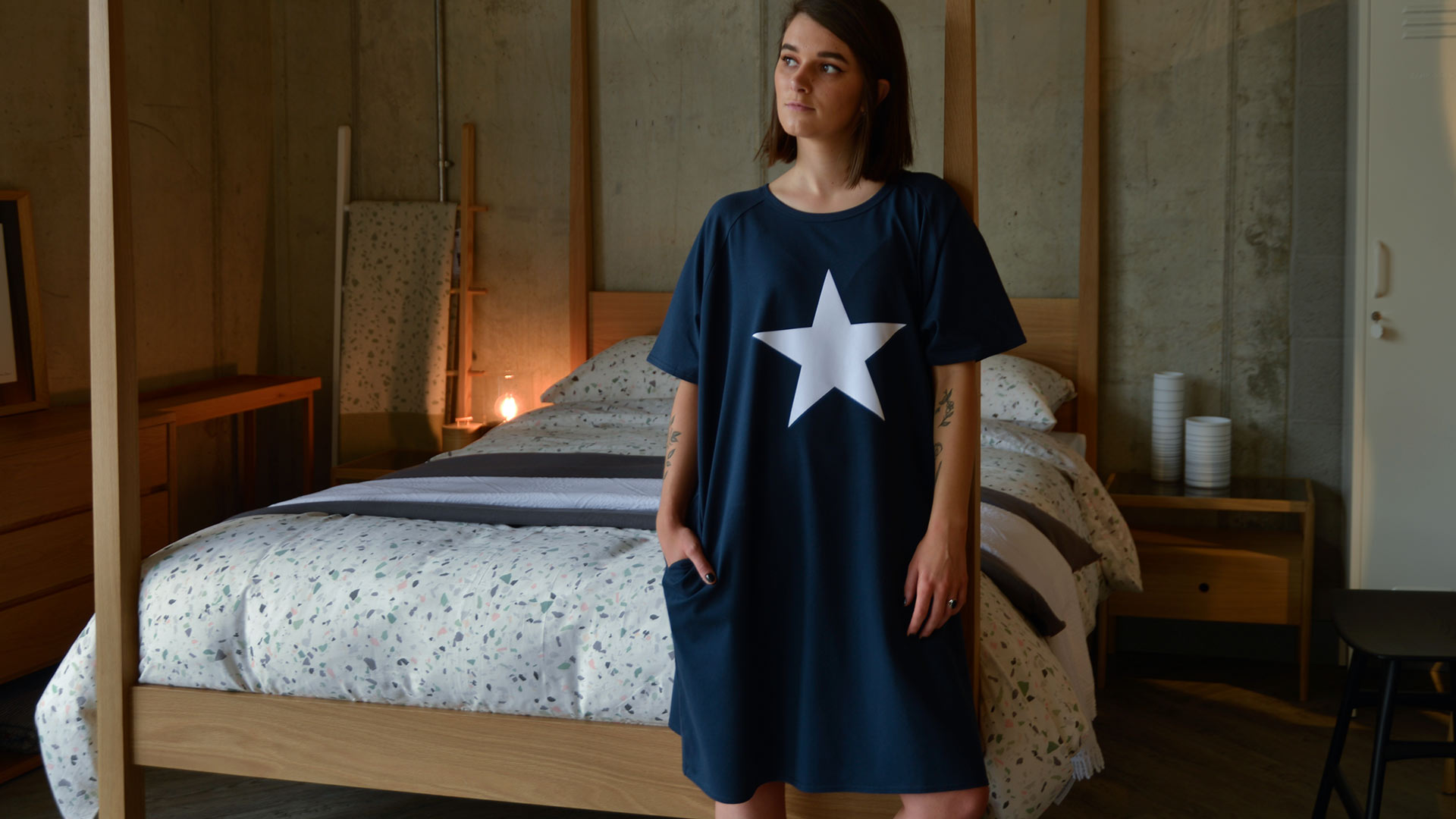 Relaxed Jersey T Shirt Dresses Natural Bed Company