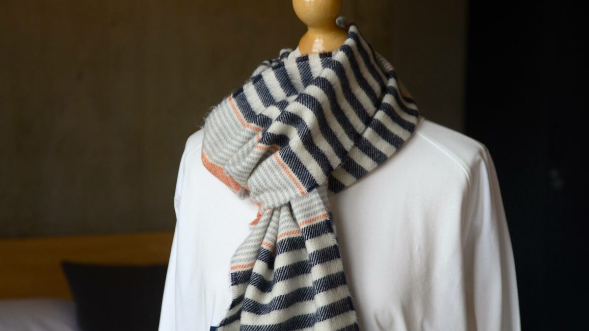 navy striped scarf