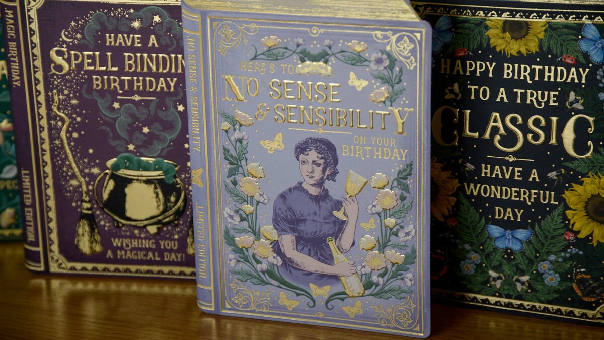 no sense and sensibility book birthday card set