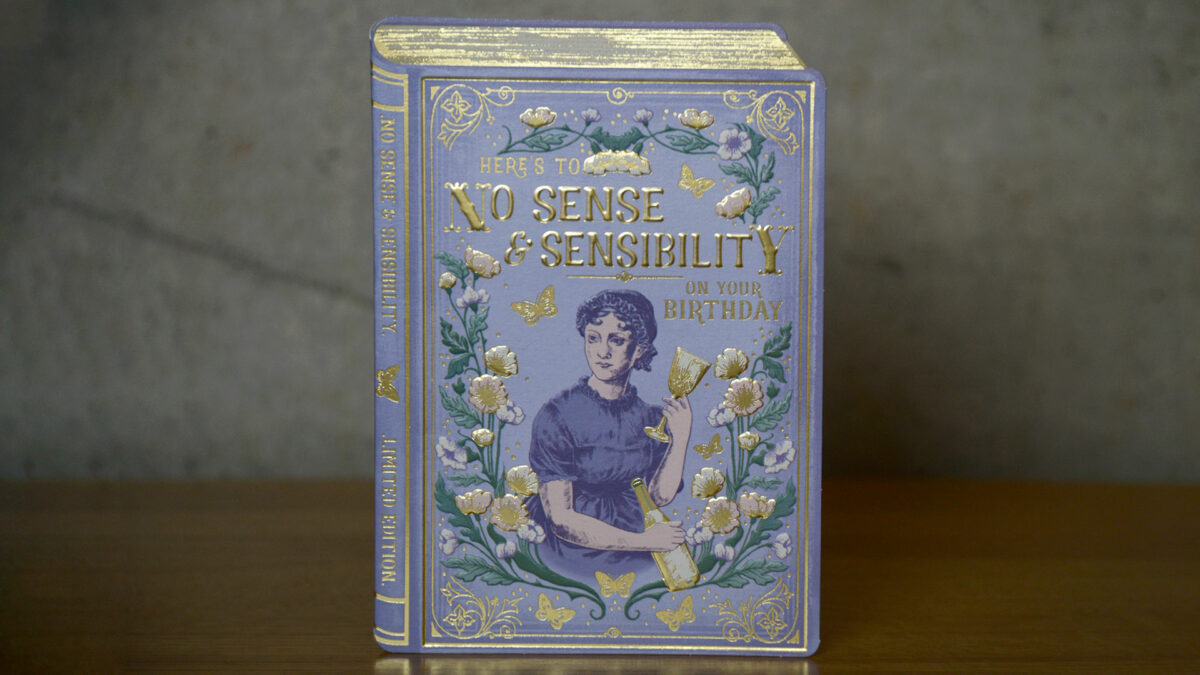 no sense sensibility book card