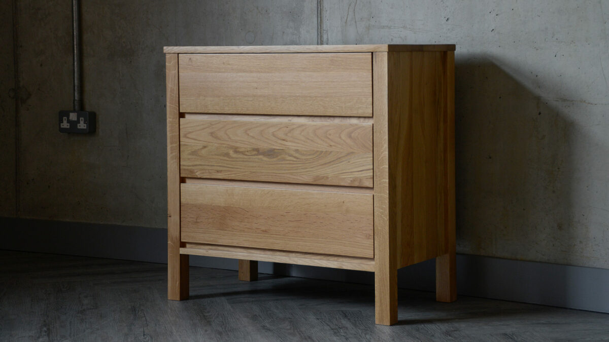 oak 3 drawer chest