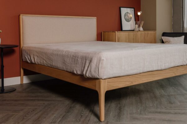 oak Carlisle bed with Amatheon panel no bedding scaled