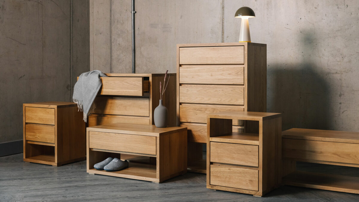 Exclusive to NBC Black Lotus solid oak bedroom storage chests in a range of sizes