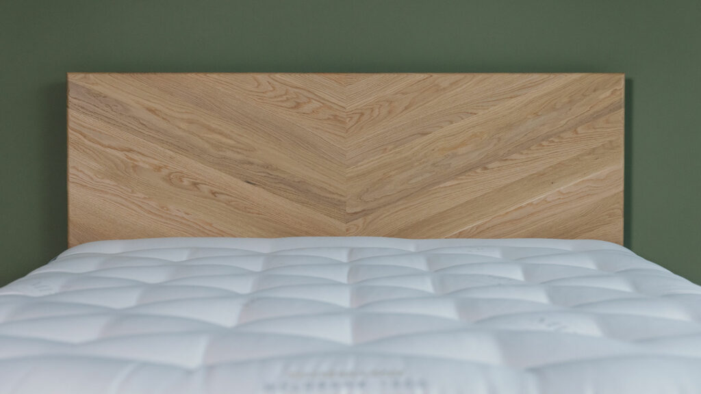 a view of the headboard of our oak Highbury bed in kingsize