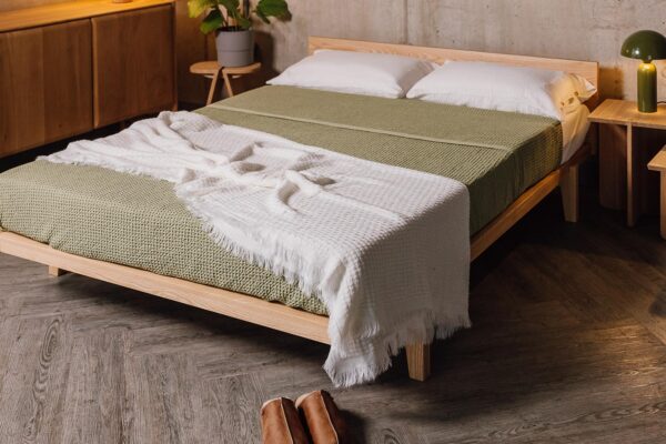 Quick Ship Ash Bed - Kingsize Nara with Headboard