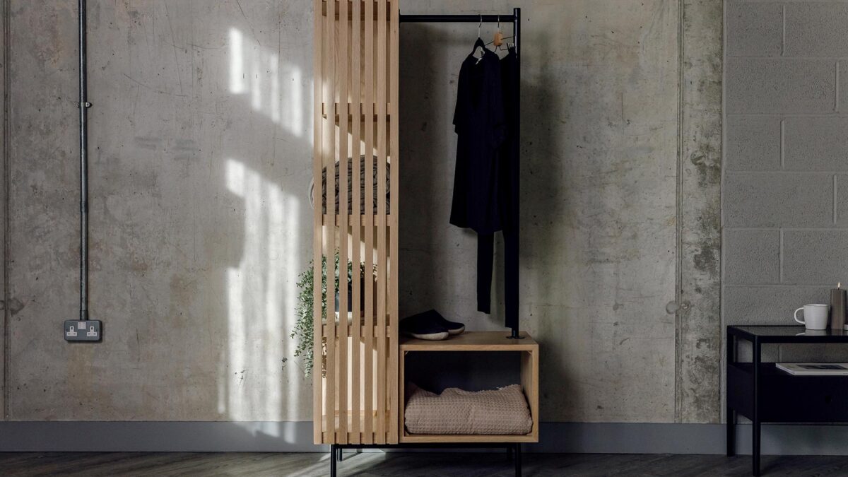 Modern Oak Open Wardrobe - Image 3