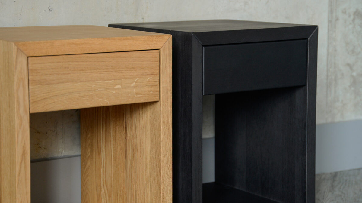 wall hung or floor standing wooden bedside tables in 3 colour options