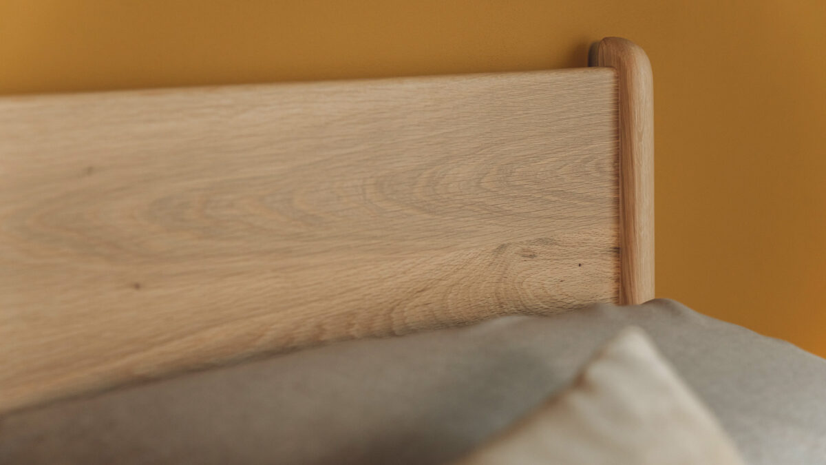 oak camden headboard detail
