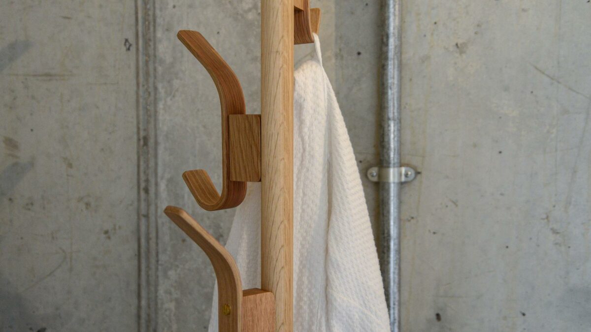 coat stand in light oak