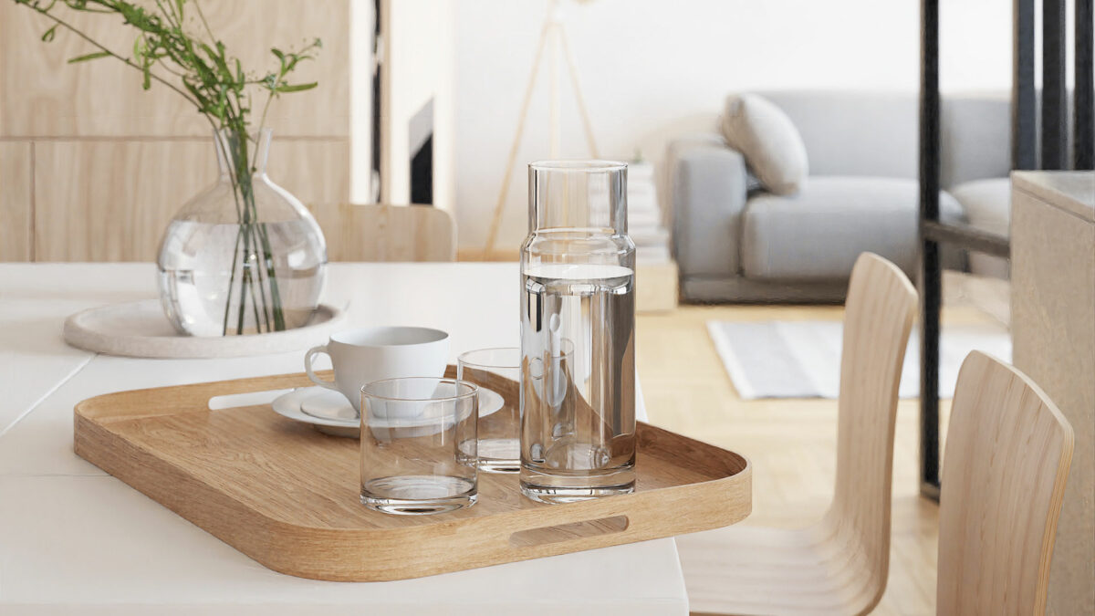 oak deep edge tray