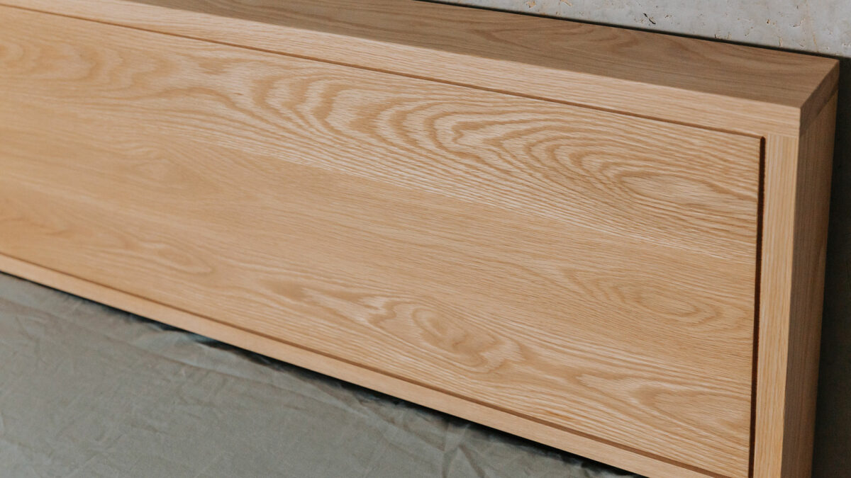 oak headboard detail Leith design