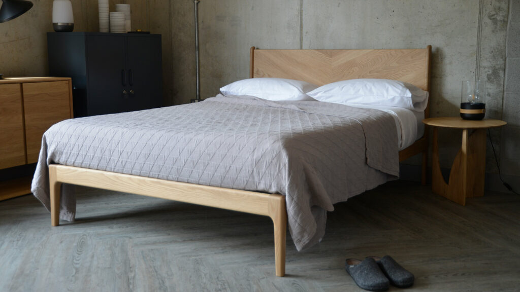 classic solid wood Hoxton bed here in Oak