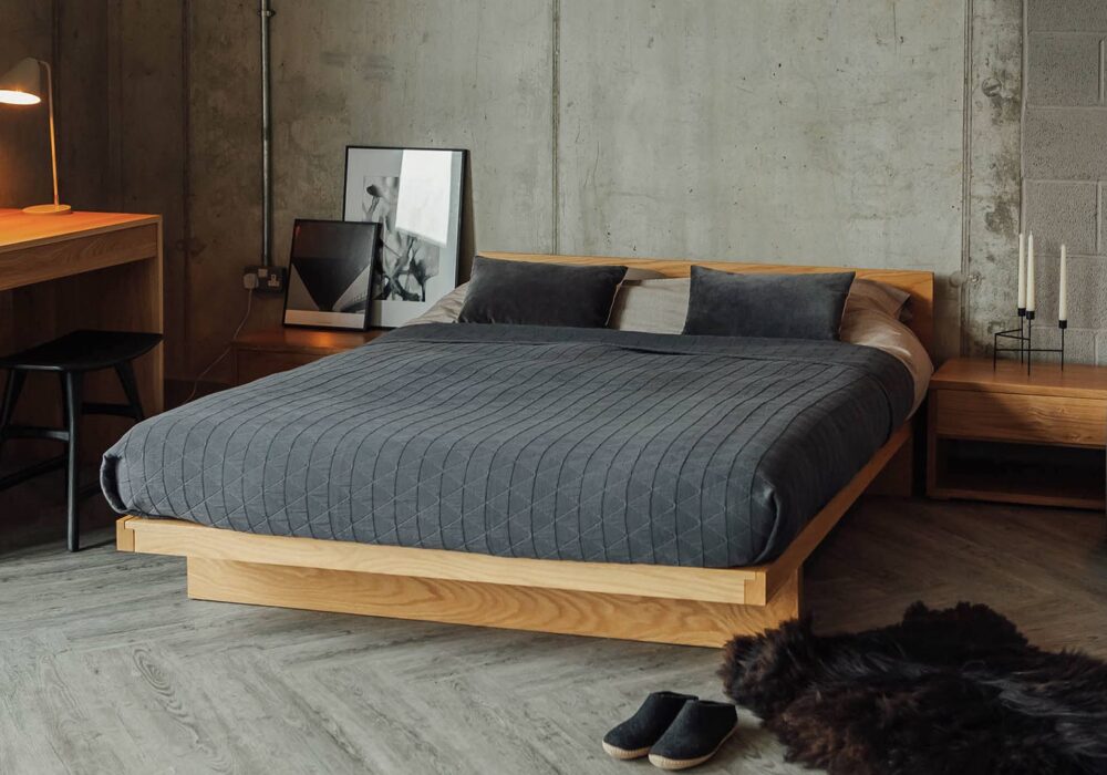 Kyoto Japanese Bed with Headboard Natural Bed Company