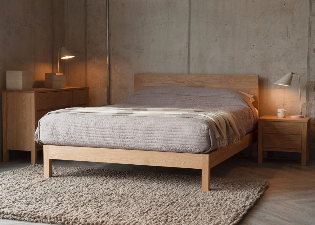 Bedroom storage - Oak Malabar wooden bed with matching Oak Shaker chests of drawers